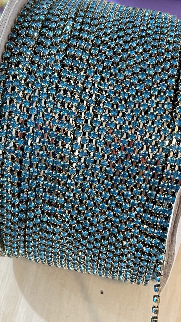 Strass 8,5 SS a Metro Azul turquesa - 1 Metro  