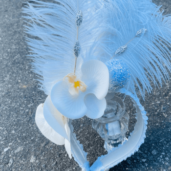 Tiara para Carnaval Orquídea Branca