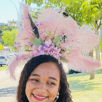 Tiara para Carnaval Rosa