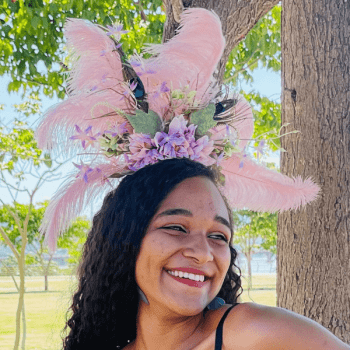 Tiara para Carnaval Rosa