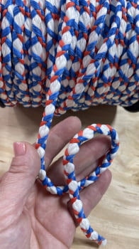 TRANÇA MULTICORIDAS POLIESTER BRITÃNIA 10MM - 2 Metros 