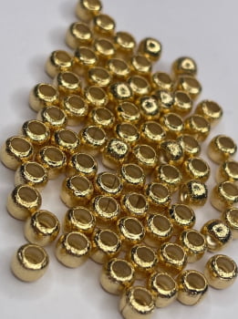 Bola de Latão Dourada Lixada 5mm - 10 gramas