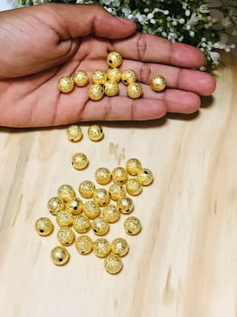 Bola de Latão Dourada Escovada  10mm -